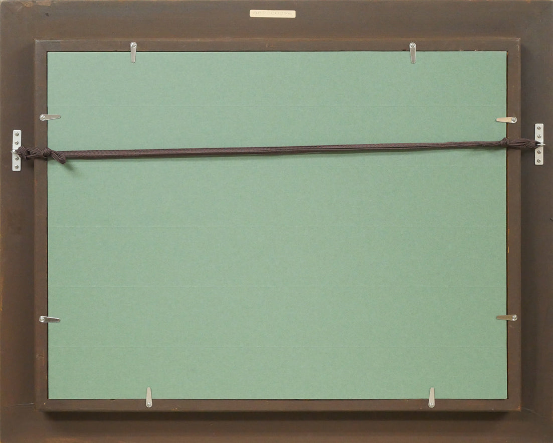 菅野矢一「北の海(積丹半島)〔財界さっぽろ表紙絵原画〕」油絵・P8号 額縁裏側画像