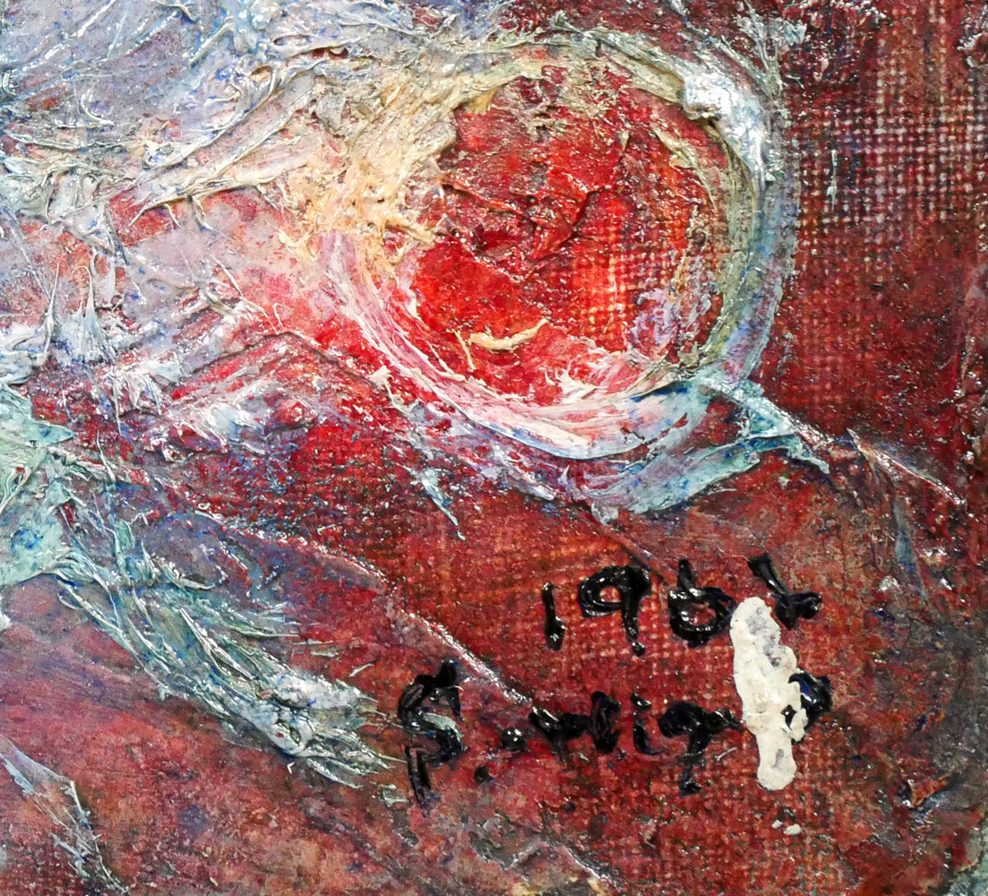 菅原弘記「ミトス」油絵・F6号 年記(1961年作)、サイン拡大画像