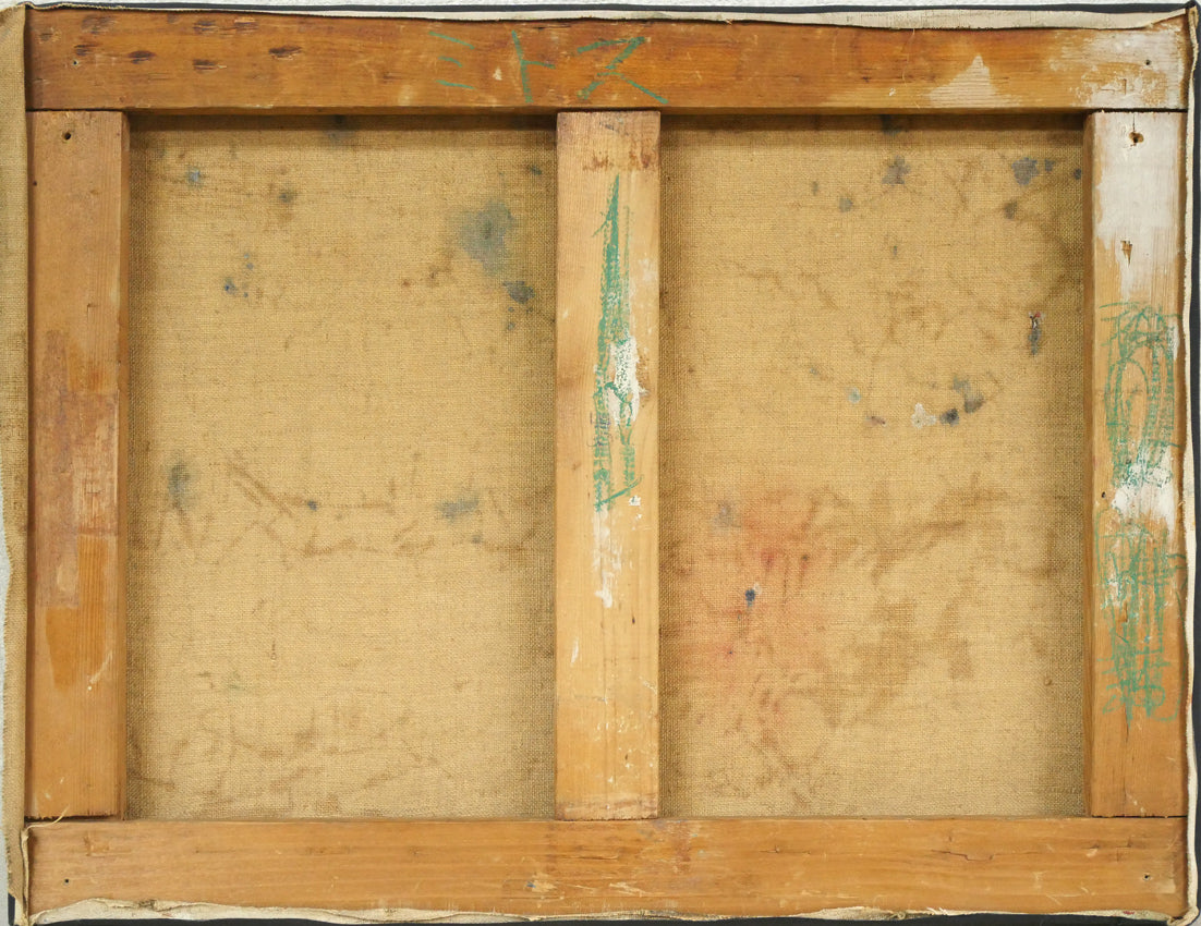 菅原弘記「ミトス」油絵・F6号 キャンバス裏側画像