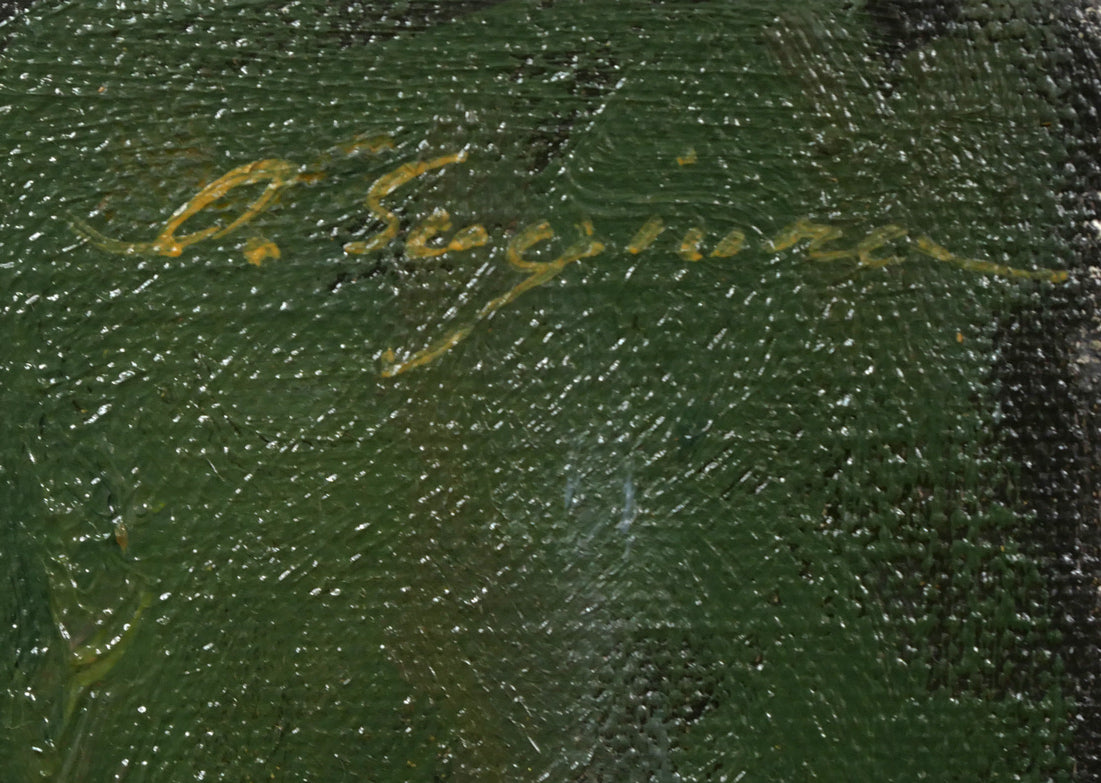 杉浦一郎「西洋人形」油絵・F4号 サイン拡大画像