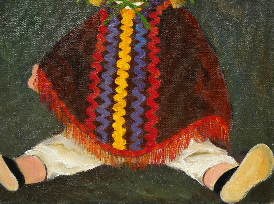 杉浦一郎「西洋人形」油絵・F4号 拡大画像3