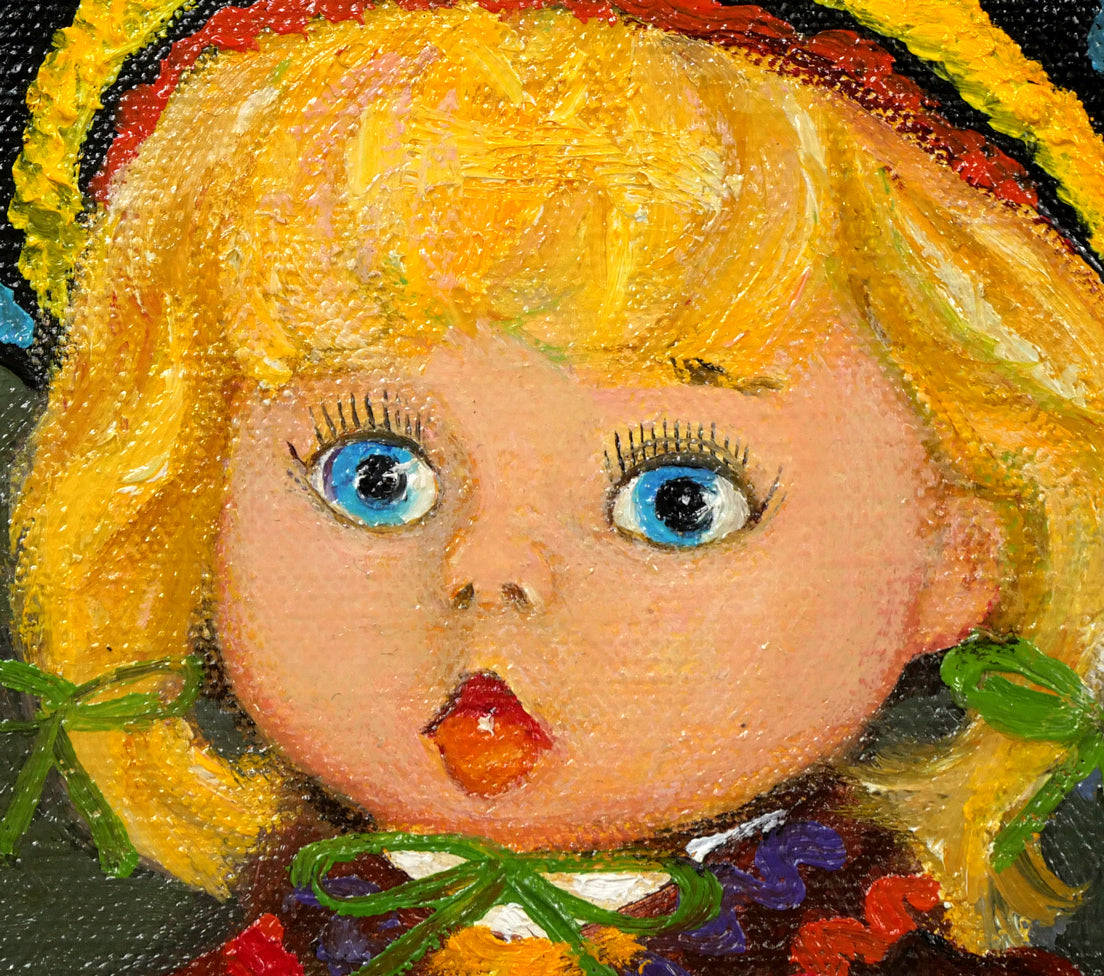 杉浦一郎「西洋人形」油絵・F4号 拡大画像2