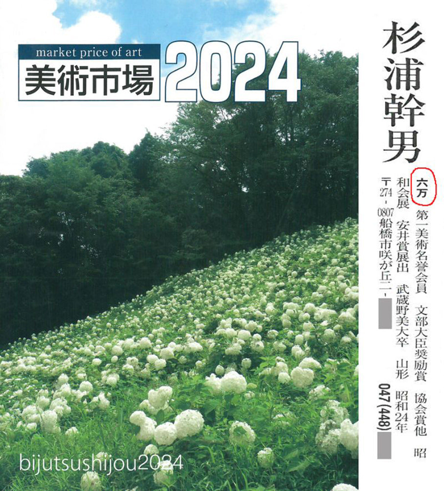 杉浦幹男「卓上の葡萄」油絵・F3号 2024年美術市場掲載内容