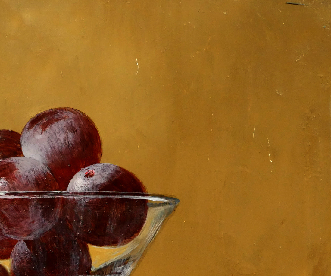 杉浦幹男「卓上の葡萄」油絵・F3号 拡大画像3