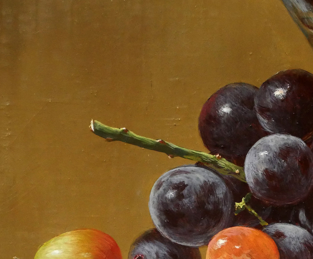 杉浦幹男「卓上の葡萄」油絵・F3号 拡大画像4