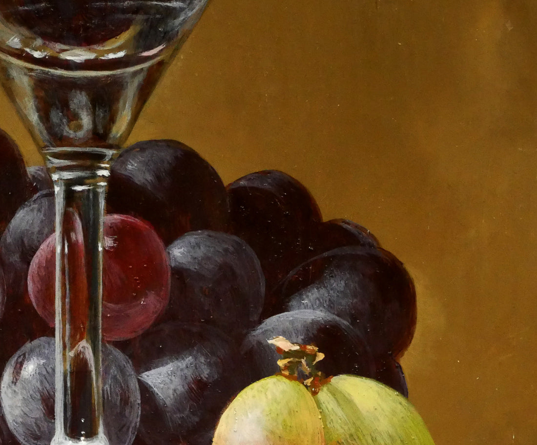 杉浦幹男「卓上の葡萄」油絵・F3号 拡大画像5