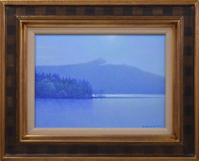 住吉久志「光る湖」油絵・F4号