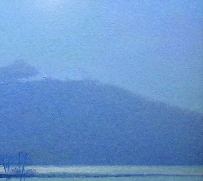 住吉久志「光る湖」油絵・F4号 拡大画像3