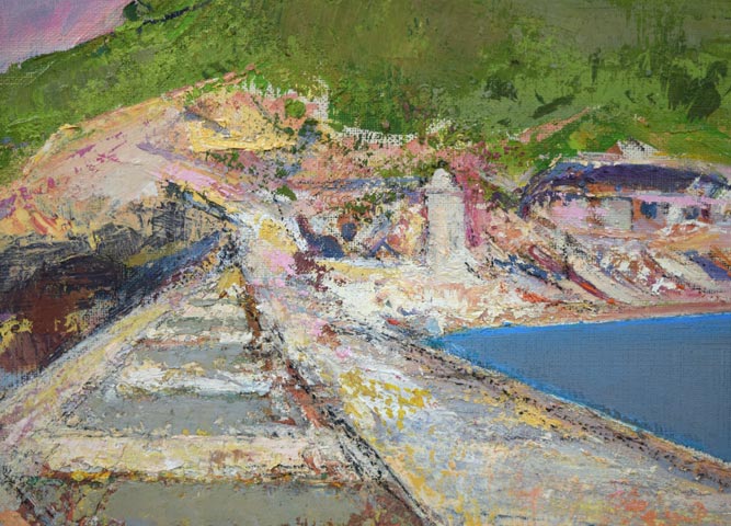 砂田友治「風景画」油絵・F6号 拡大画像2