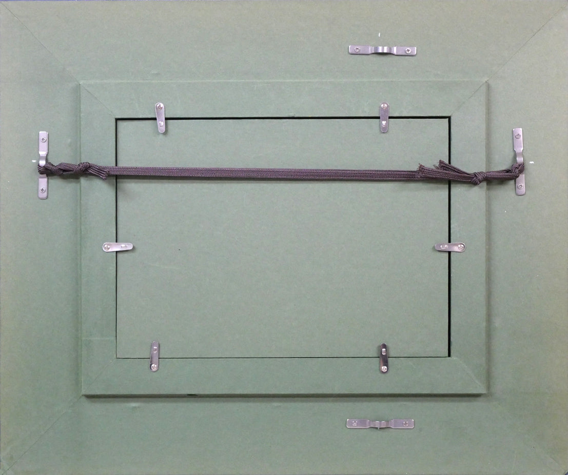 砂田友治「藻岩山麓より南22条の眺め(札幌)」油絵・SM 額縁裏側画像