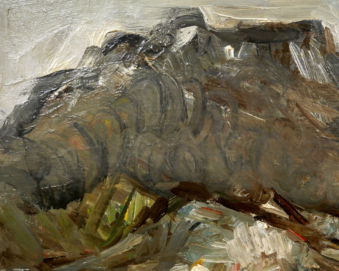 砂田友治「雪の藻岩山」油絵・F8号 拡大画像1