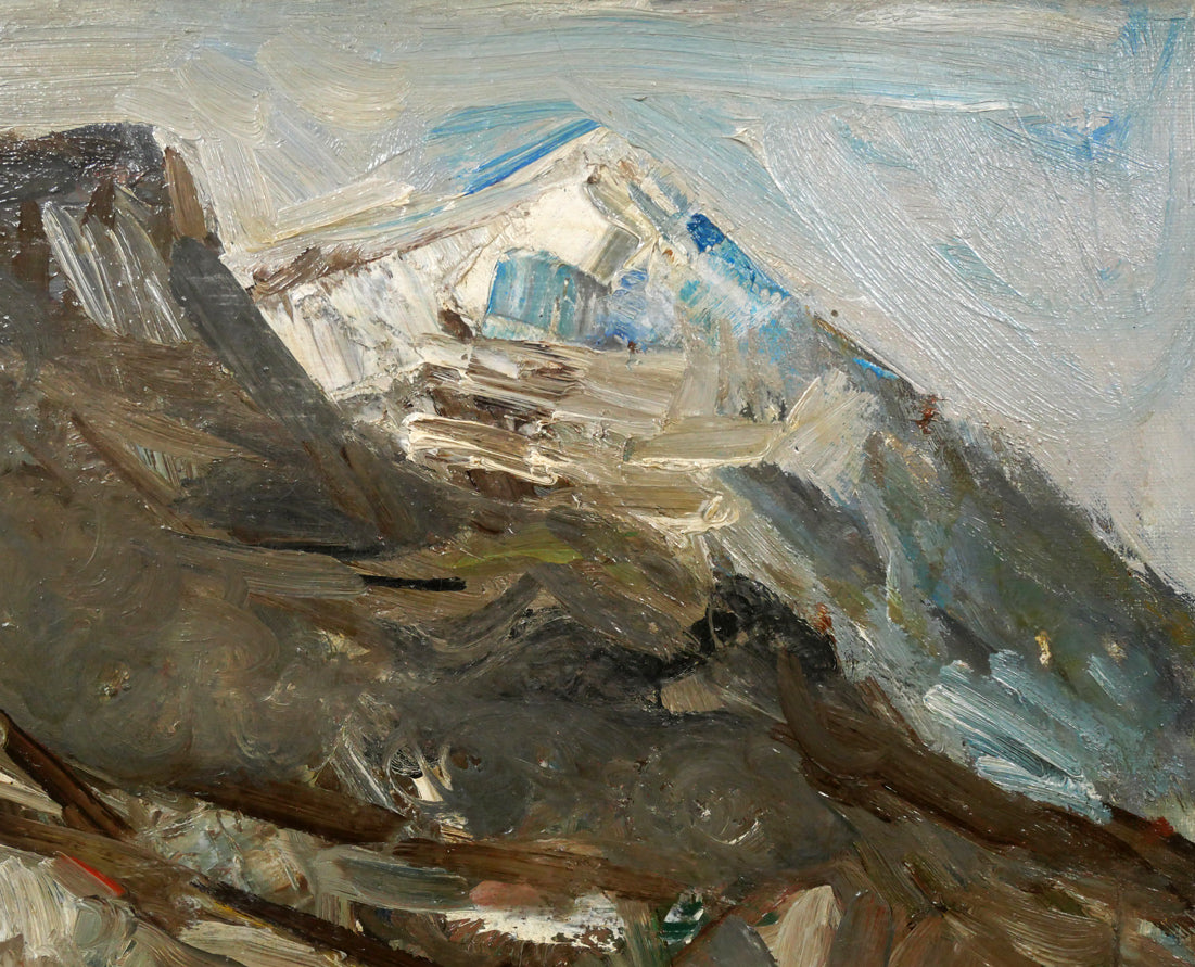 砂田友治「雪の藻岩山」油絵・F8号 拡大画像2