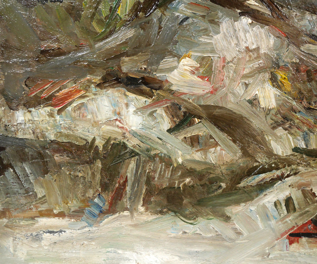 砂田友治「雪の藻岩山」油絵・F8号 拡大画像3