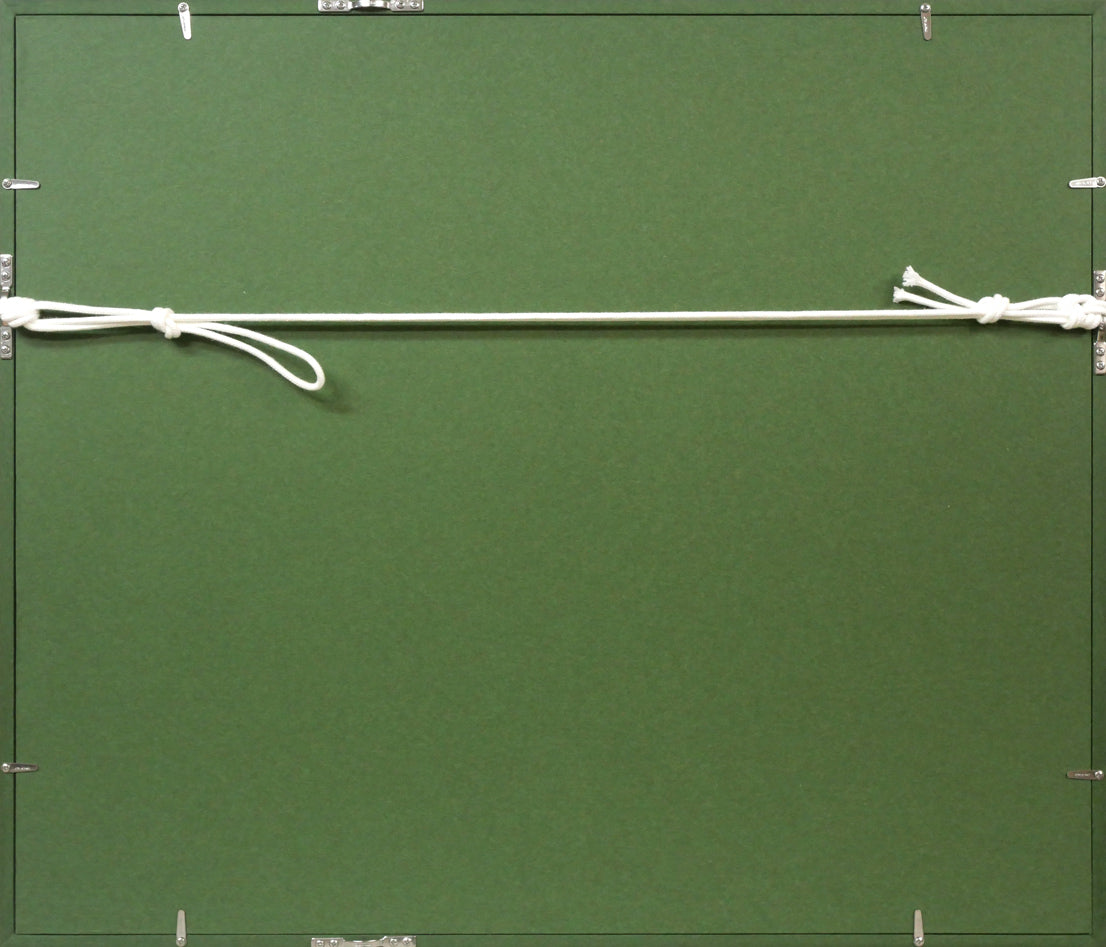 砂田友治「雪の藻岩山」油絵・F8号 額縁裏側画像