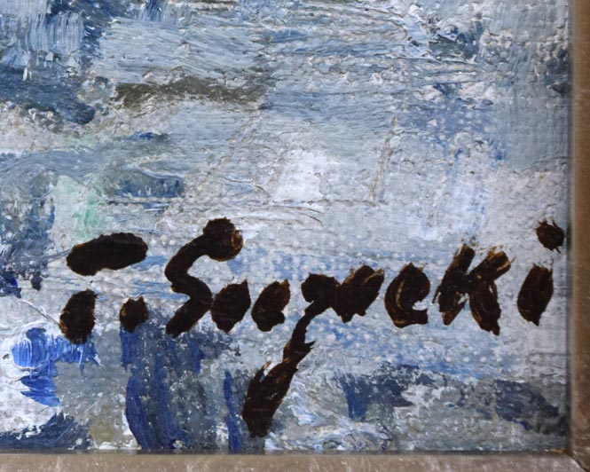 鈴木伝「ばら」油絵・F0号 サイン拡大画像