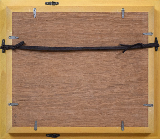 鈴木伝「冬の小樽」油絵・F3号 額縁裏側画像