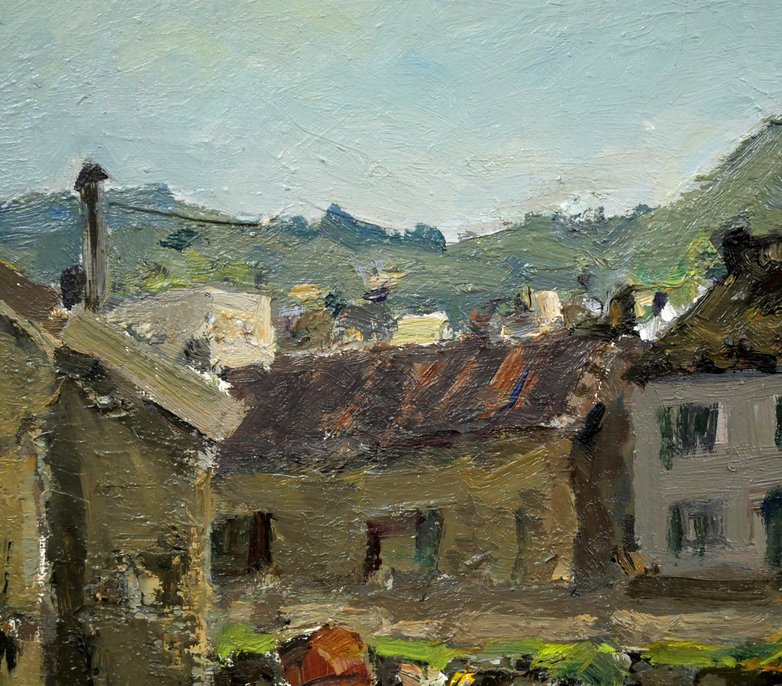 鈴木伝「小樽の運河」油絵・F3号 拡大画像1
