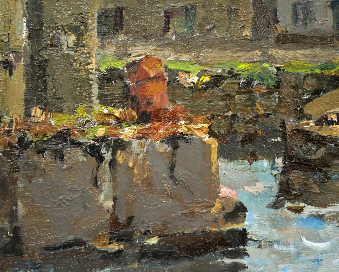 鈴木伝「小樽の運河」油絵・F3号 拡大画像3