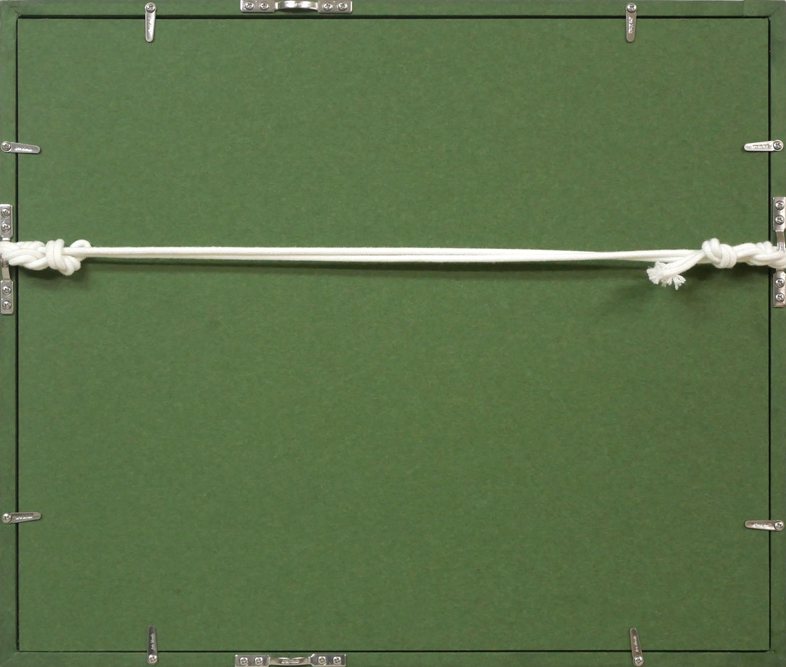 鈴木伝「小樽の運河」油絵・F3号 額縁裏側画像