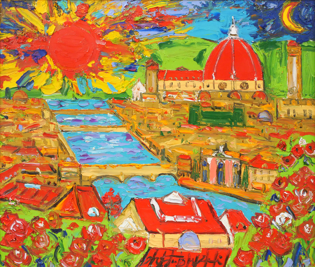 鈴木マサハル「FIRENZE(イタリア・フィレンツェ)」油絵・F10号 作品全体拡大画像