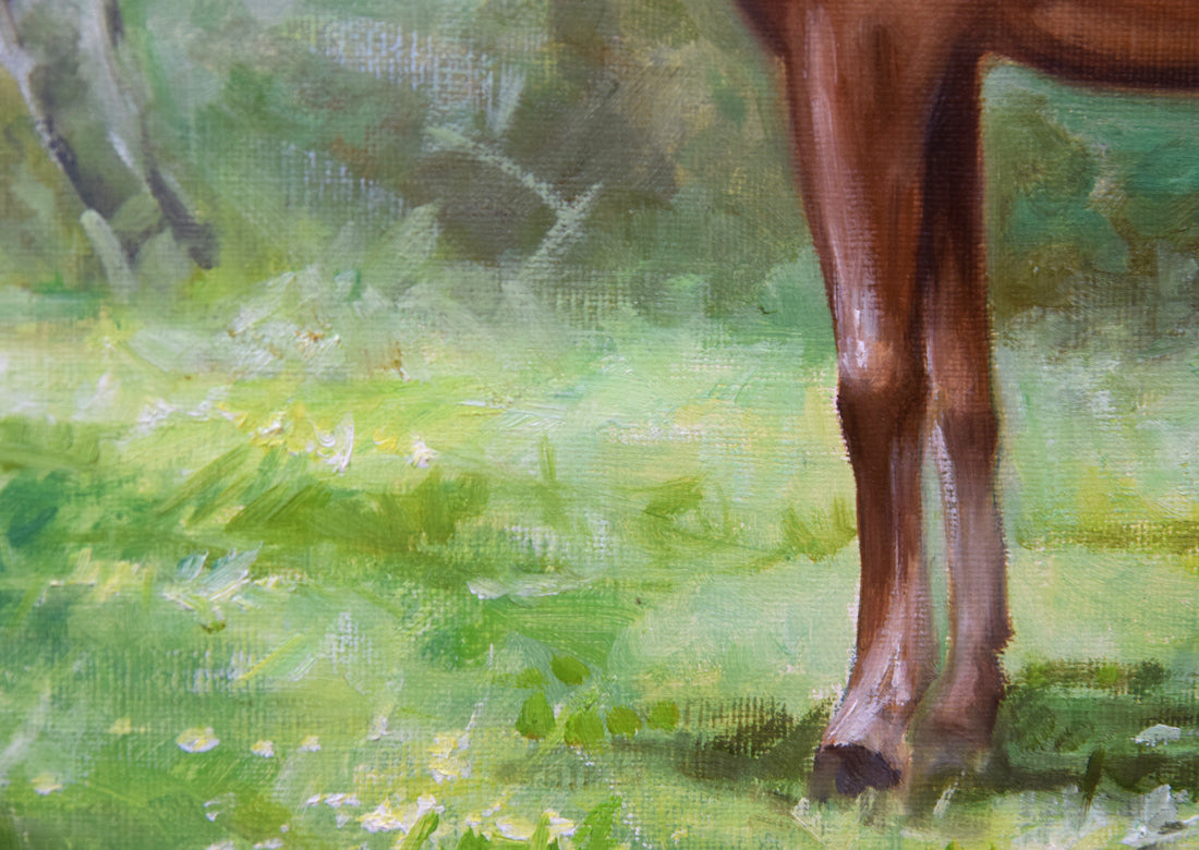 鈴木政輝「馬」油絵・F4号 拡大画像3