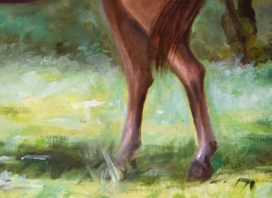 鈴木政輝「馬」油絵・F4号 拡大画像4