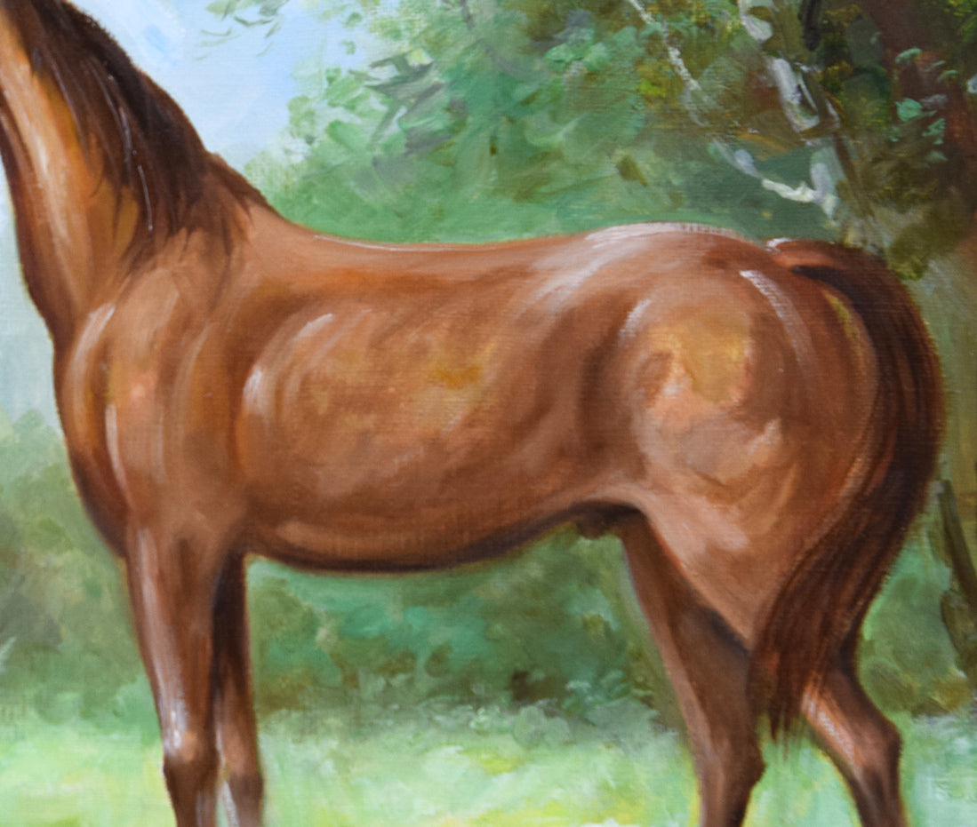 鈴木政輝「馬」油絵・F4号 拡大画像2