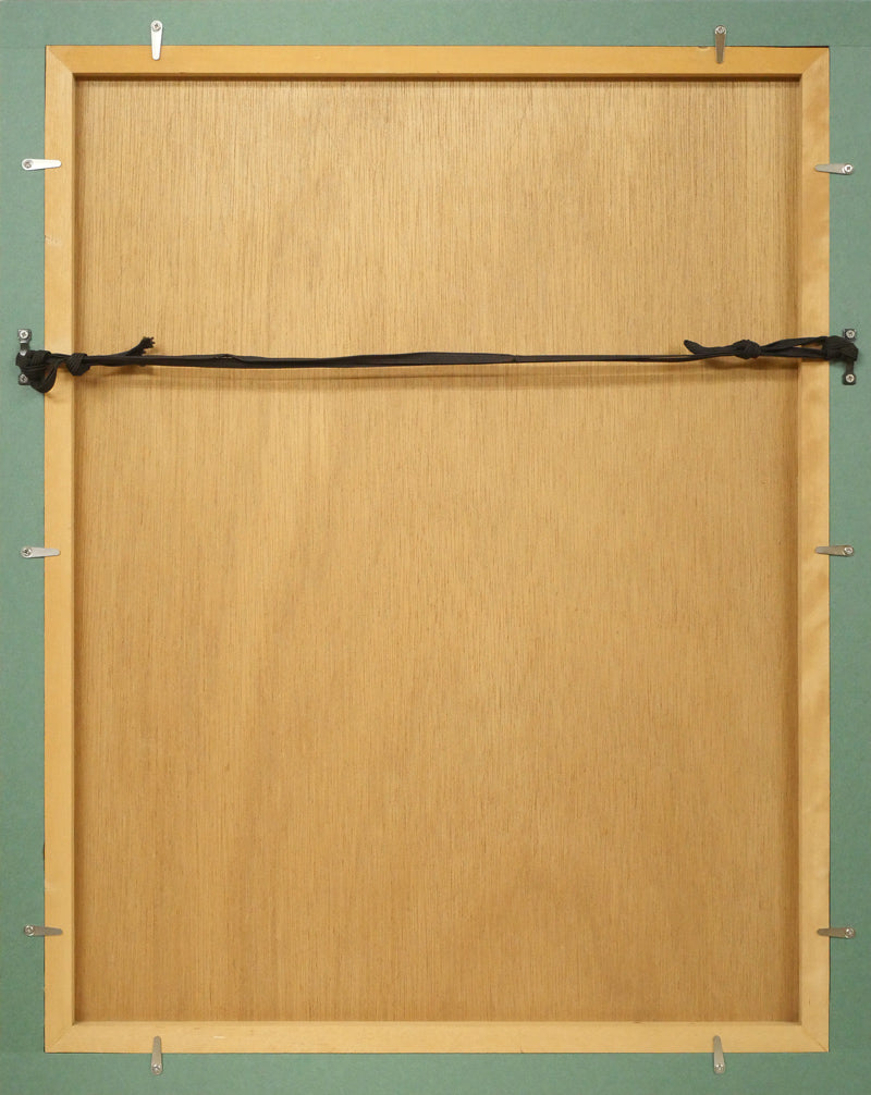 鈴木信太郎「札幌の教会」パステル画に水彩・5号 額縁裏側画像