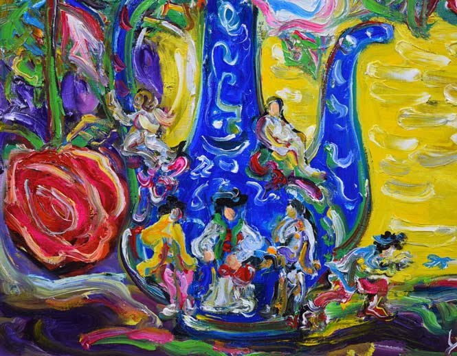 鈴木康雄「薔薇」油絵・F10号 拡大画像2