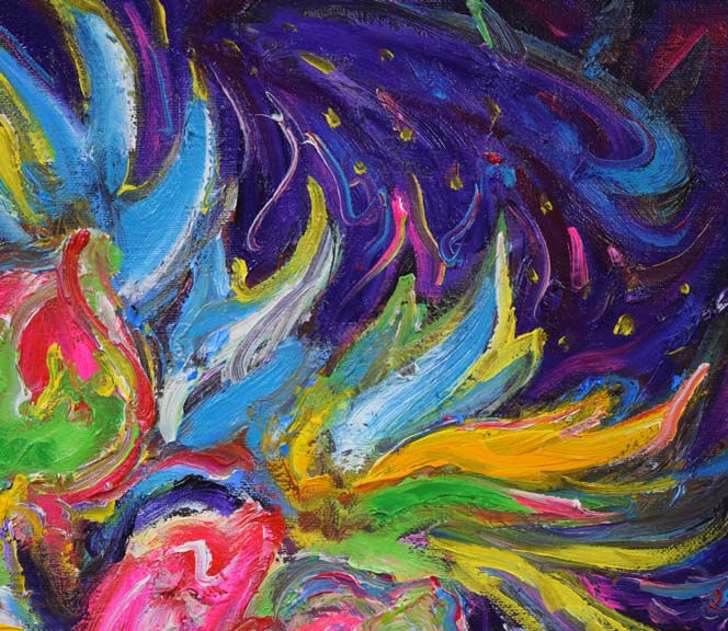 鈴木康雄「牡丹」油絵・F8号 拡大画像2