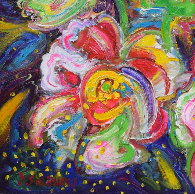 鈴木康雄「牡丹」油絵・F8号 拡大画像3