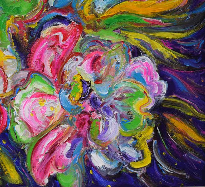 鈴木康雄「牡丹」油絵・F8号 拡大画像4