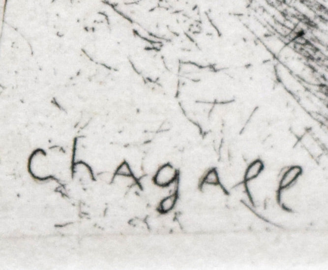 マルク・シャガール(Marc Chagall)『「聖書」より・ミディアム勝利を祝う』エッチング(銅版画) 版上サイン拡大画像