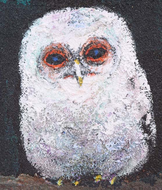 多田博一「フクロウ」油絵・SM 拡大画像4