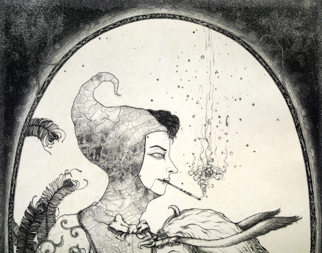 多賀新「無題」エッチング(銅版画) 拡大画像1