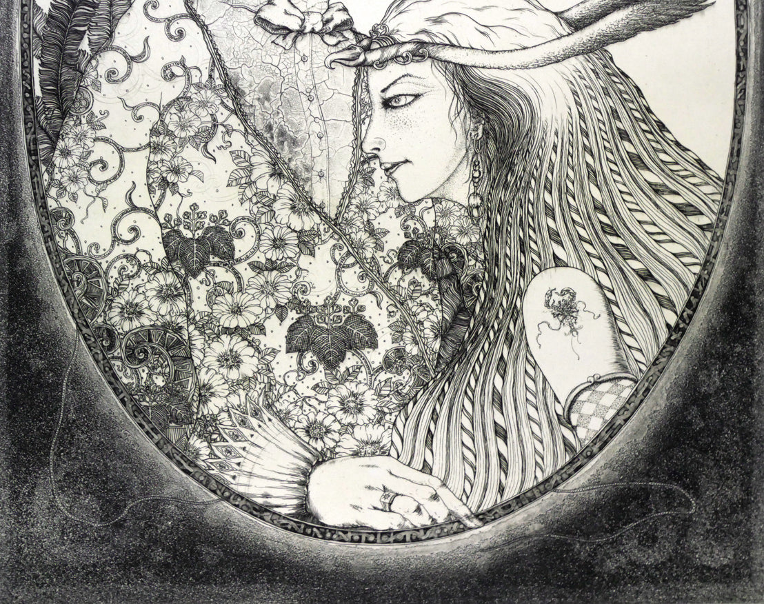 多賀新「無題」エッチング(銅版画) 拡大画像2