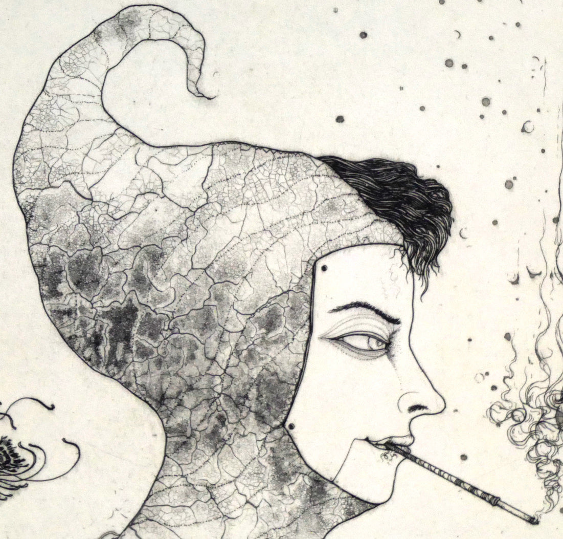 多賀新「無題」エッチング(銅版画) 拡大画像3