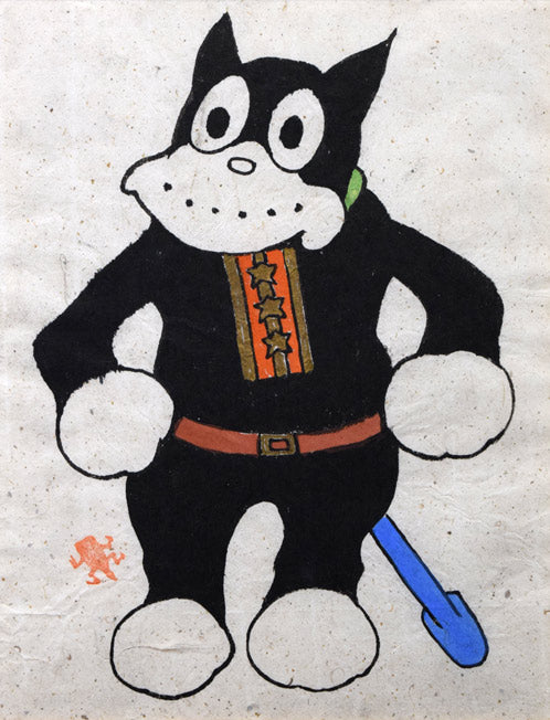 田河水泡「のらくろ」肉筆彩色画 作品全体拡大画像