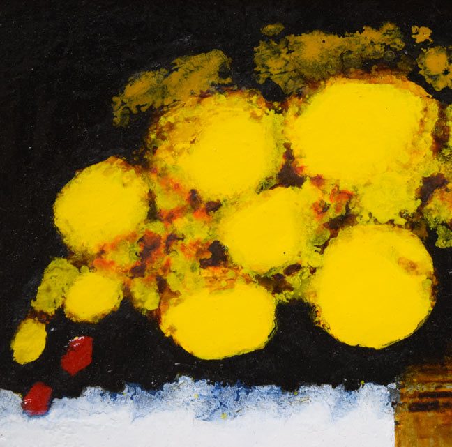 高橋英生「黄色い花」油絵・SM 拡大画像1