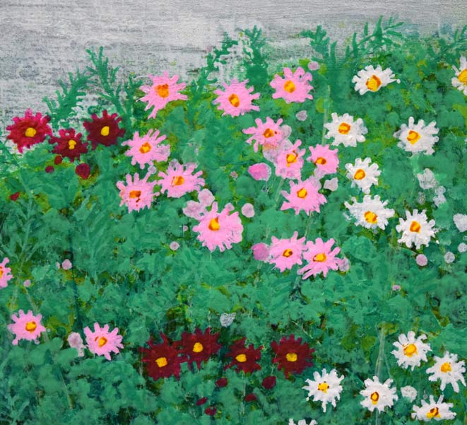 高橋英生「コスモス」油絵・SM 拡大画像3