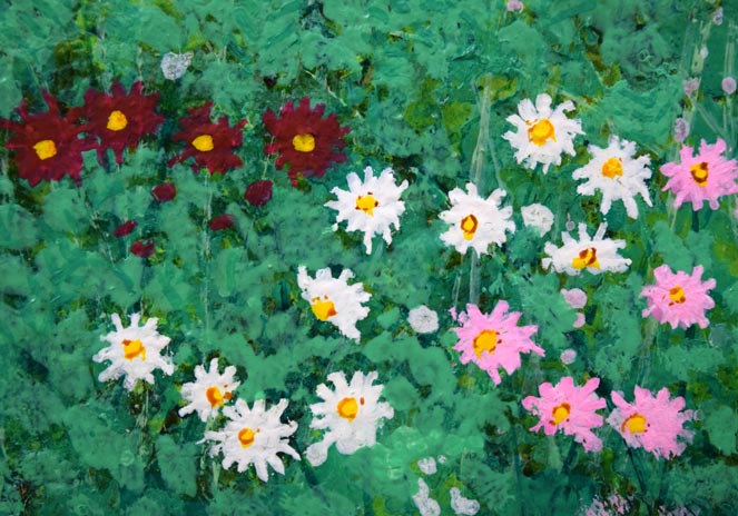 高橋英生「コスモス」油絵・SM 拡大画像5