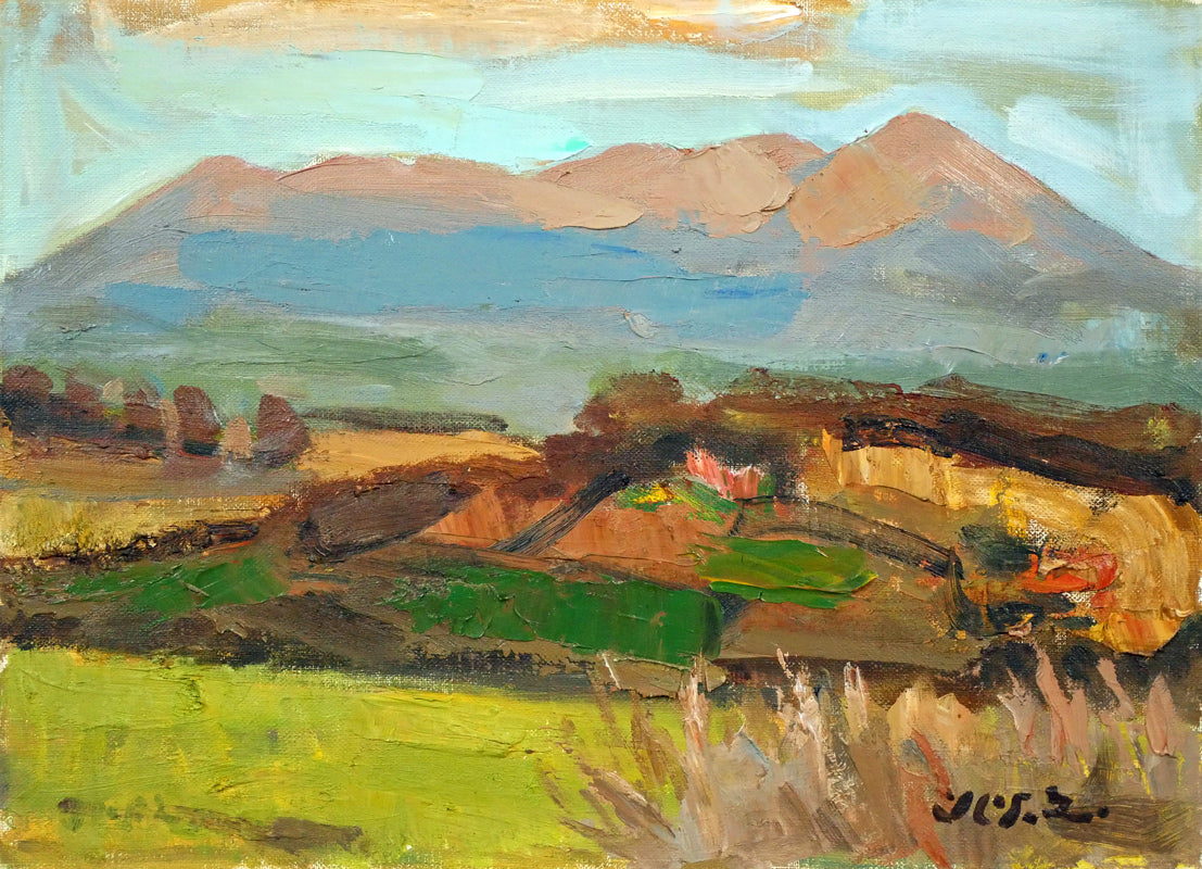 高橋北修「秋の大雪山」油絵・F4号 作品全体画像