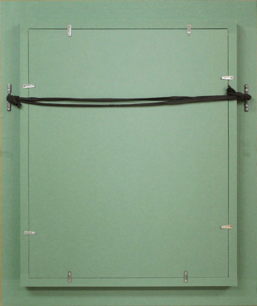 高橋哲夫「晩秋の富良野岳」油絵・F6号 額縁裏側画像