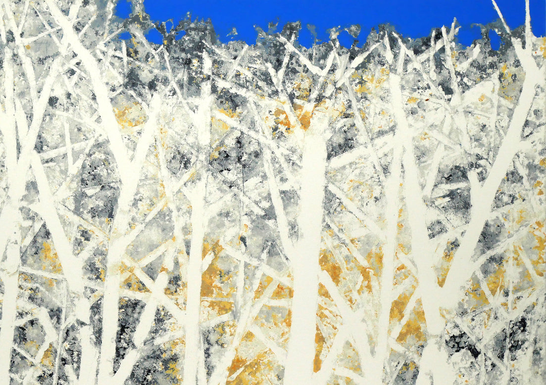 高橋英生「吹雪のあと」シルクスクリーン版画 拡大画像2