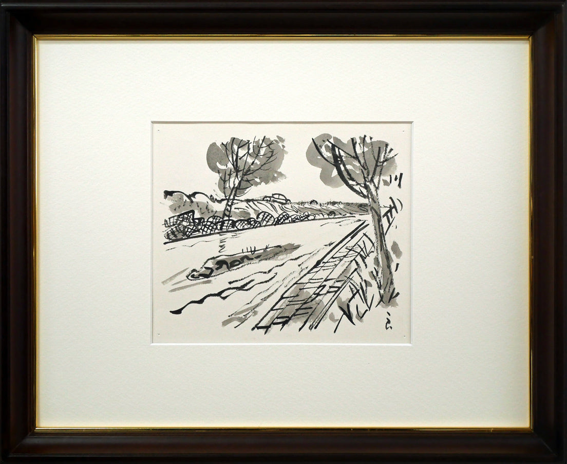 高橋揆一郎「北海タイムス・挿絵漫画」肉筆水墨画