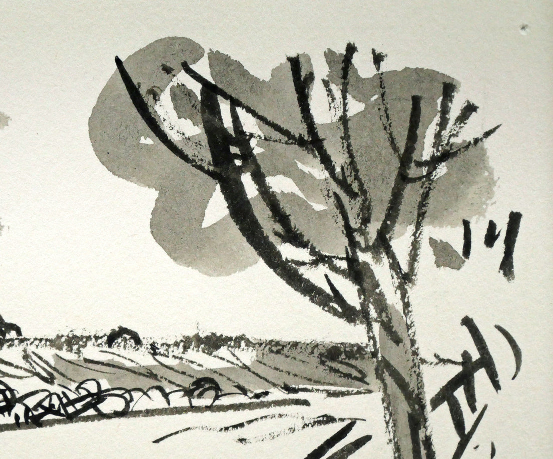 高橋揆一郎「北海タイムス・挿絵漫画」肉筆水墨画 拡大画像2