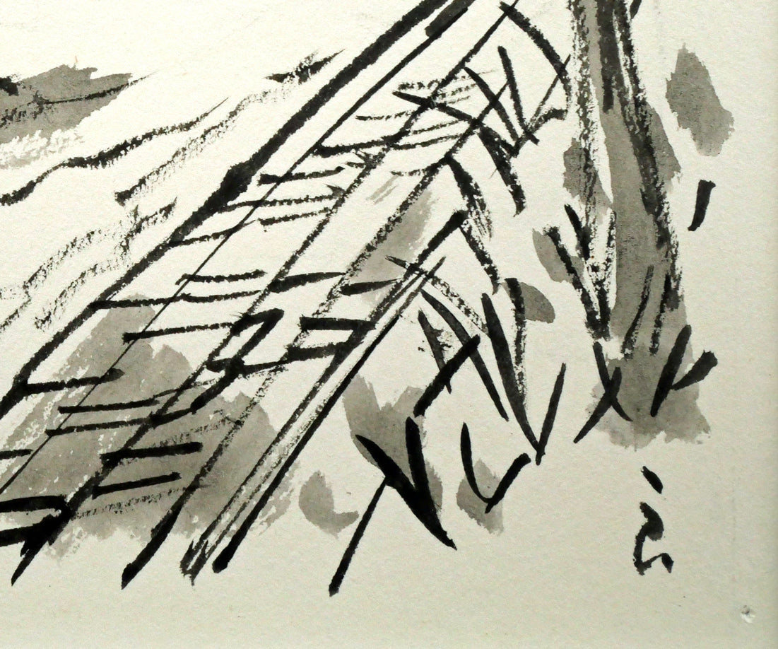 高橋揆一郎「北海タイムス・挿絵漫画」肉筆水墨画 拡大画像4