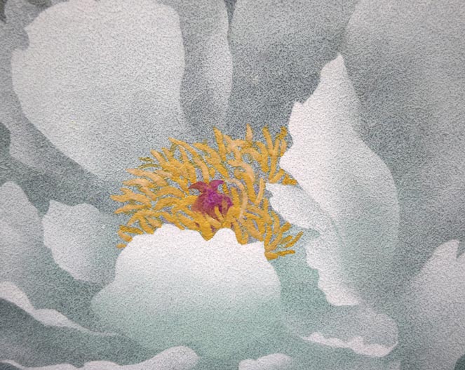 高橋天山(旧雅号:秀年)「富貴花(牡丹)」日本画・10号 拡大画像2