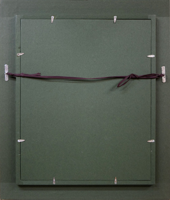 高橋北修「やちぶきの花」油絵・F6号 額縁裏側画像