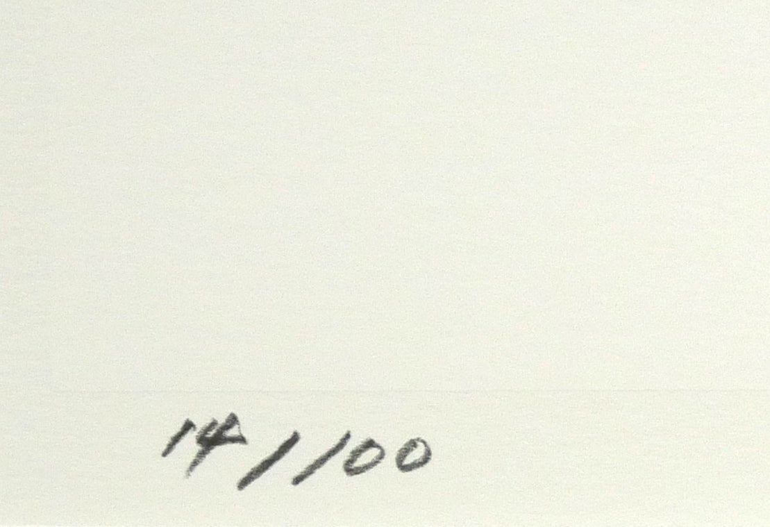 高橋英生「黄色い花」シルクスクリーン版画 限定番号(ed,14/100)